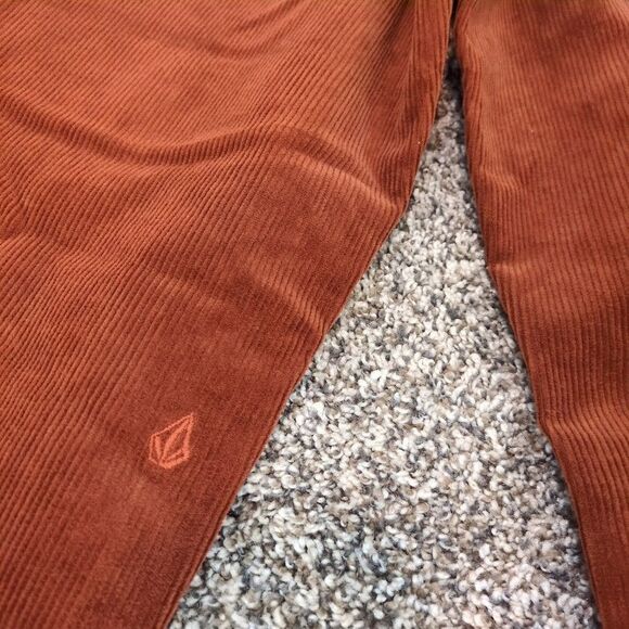 NEW Volcom Stoned Straight Corduroy Pants Color Nut Size 24 X 27 Rust Orange - Picture 6 of 9